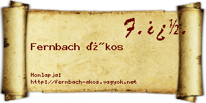Fernbach Ákos névjegykártya